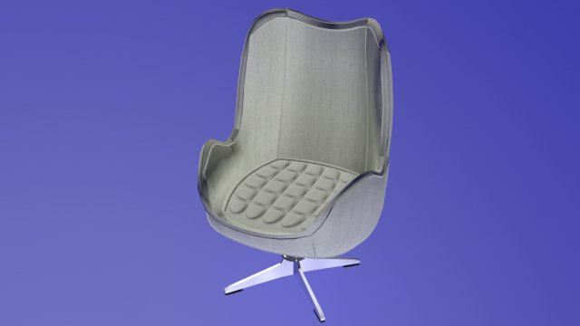egg chair white fabric 3D Model .c4d .max .obj .3ds .fbx .stl .blend 