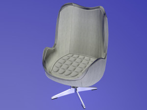 egg chair white fabric 3D 모델