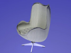 egg chair white fabric 3D Model