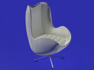 egg chair white fabric 3D Model