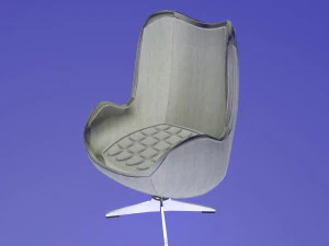 egg chair white fabric 3D Model