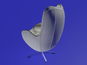 egg chair white fabric 3D Model