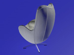 egg chair white fabric 3D Model