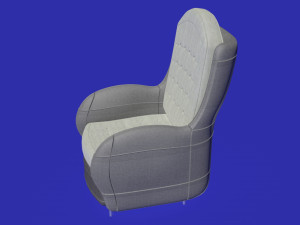 elegant compact armchair 3D Model