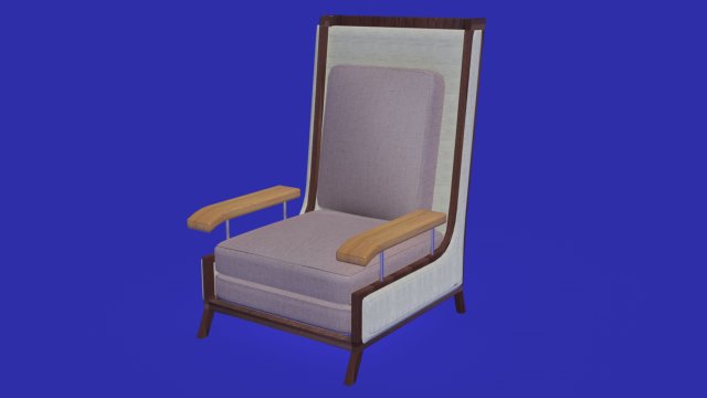 elegant wooden and fabric armchair 3D मॉडल .c4d .max .obj .3ds .fbx .stl .blend 