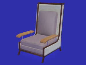 elegant wooden and fabric armchair 3D 모델