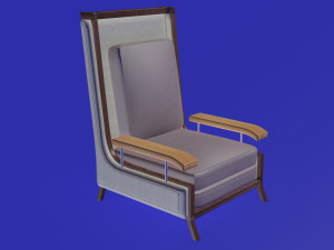 elegant wooden and fabric armchair 3D मॉडल