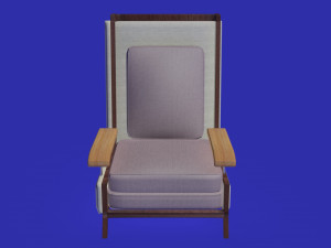 elegant wooden and fabric armchair 3D मॉडल