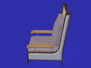 elegant wooden and fabric armchair 3D मॉडल
