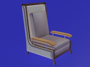 elegant wooden and fabric armchair 3D मॉडल