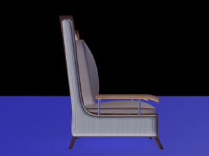 elegant wooden and fabric armchair 3D मॉडल