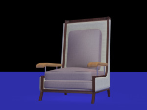 elegant wooden and fabric armchair 3D मॉडल