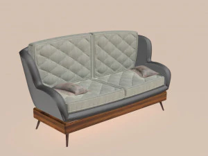 sof&aacute; n&oacute;rdico com padr&atilde;o quadrado invertido Modelo 3D