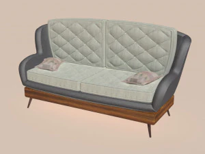 inverted square patterned nordic sofa 3D Model