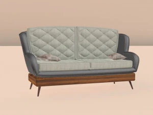 inverted square patterned nordic sofa 3D Model