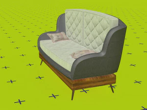 inverted square patterned nordic sofa 3D Model