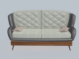 inverted square patterned nordic sofa 3D Model