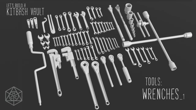 kitbash vault tools wrenches 3D Model .c4d .max .obj .3ds .fbx .stl .blend 