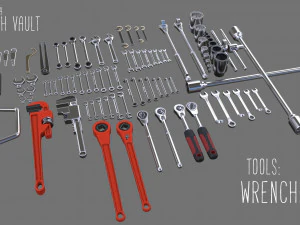 kitbash vault tools wrenches 3D Model