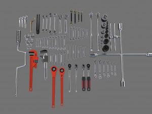 kitbash vault tools wrenches 3D Model