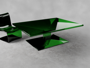 plastic chair and table 3D Model
