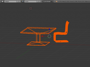 plastic chair and table 3D Model
