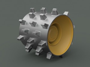 Part tractor wheel vehicle compactor 3D मॉडल