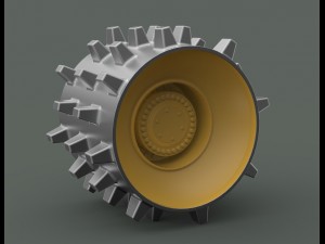 Part tractor wheel vehicle compactor 3D Model