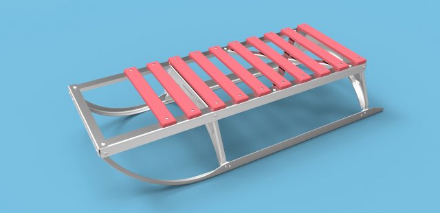 Childs sled 3D Model .c4d .max .obj .3ds .fbx .stl .blend 