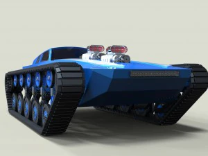 Muscle car on tracks 3D Model