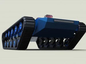 Muscle car on tracks 3D Model