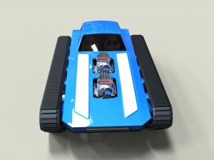 Muscle car on tracks Modelo 3D