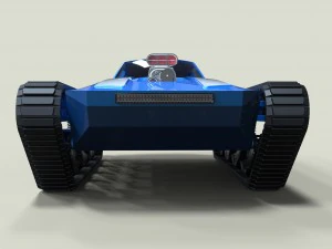 Muscle car on tracks 3D Model