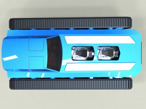 Muscle car on tracks Modelo 3D