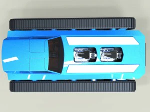 Muscle car on tracks 3D Model