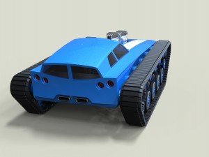Muscle car on tracks Modelo 3D
