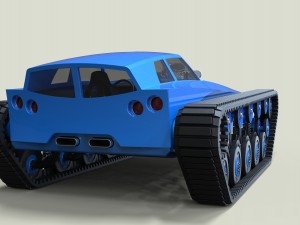 Muscle car on tracks Modelo 3D