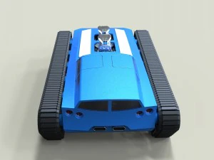 Muscle car on tracks 3D Model