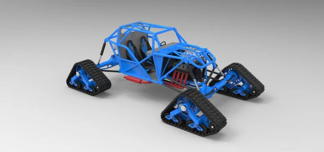 Buggy with mattracks suspension tracks 3D Model .c4d .max .obj .3ds .fbx .stl .blend