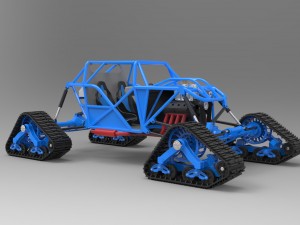 Buggy with mattracks suspension tracks 3D Model