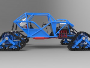 Buggy with mattracks suspension tracks 3D Model