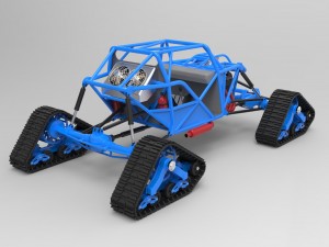 Buggy with mattracks suspension tracks 3D Model