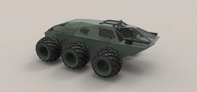 Concept military vehicle 3D Model .c4d .max .obj .3ds .fbx .stl .blend 