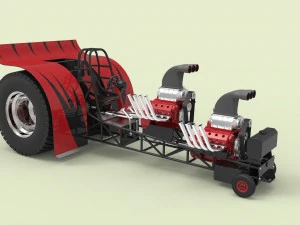 Tweemotorige trektractor 3D Model