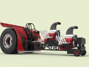 Twin-engined pulling tractor 3D Model