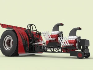 Twin-engined pulling tractor 3D Model