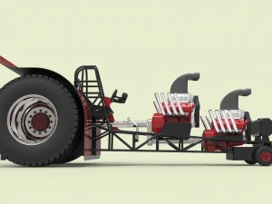 Twin-engined pulling tractor 3D Model
