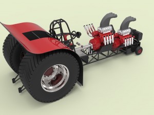 Twin-engined pulling tractor 3D Model