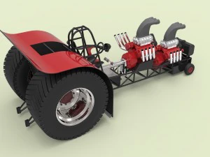 Twin-engined pulling tractor 3D Model