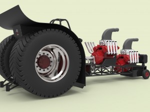 Twin-engined pulling tractor 3D Model